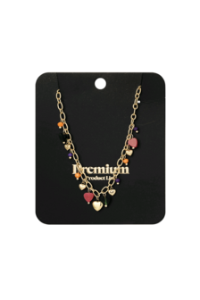 Vibrant hearts ketting met bedels